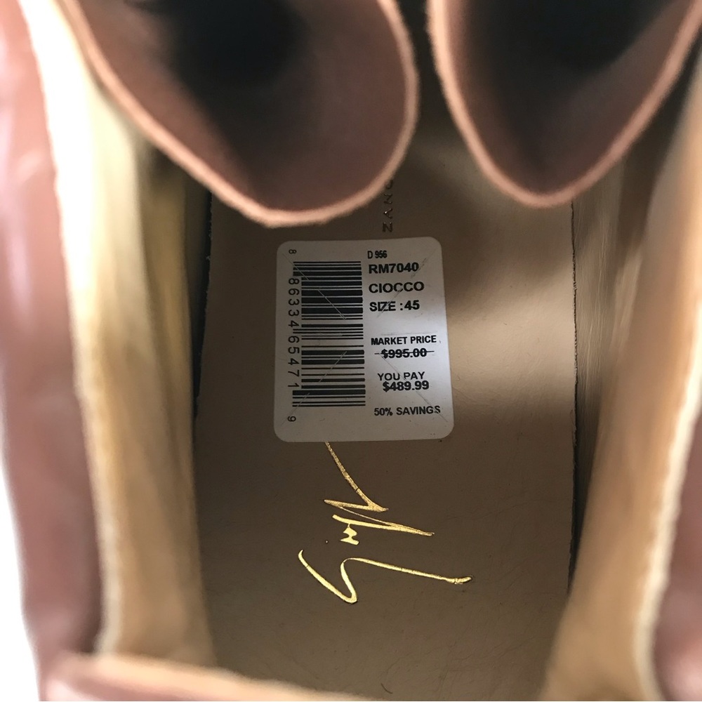 NEW Giuseppe Zanotti Brown Eyelet Sneaker Shoes Size EU 45= 12 (US) - Picture 8 of 12